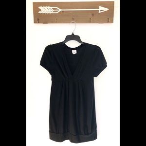Soft black v-neck dress